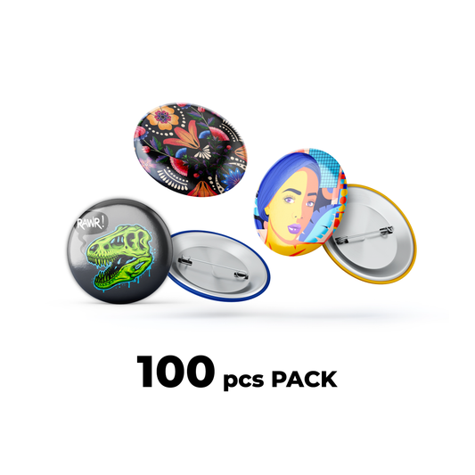 Custom buttons pins-Pack of 100