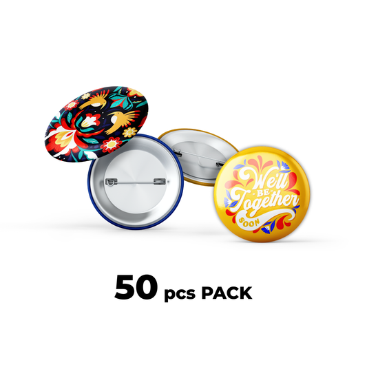 Custom buttons pins-Pack of 50